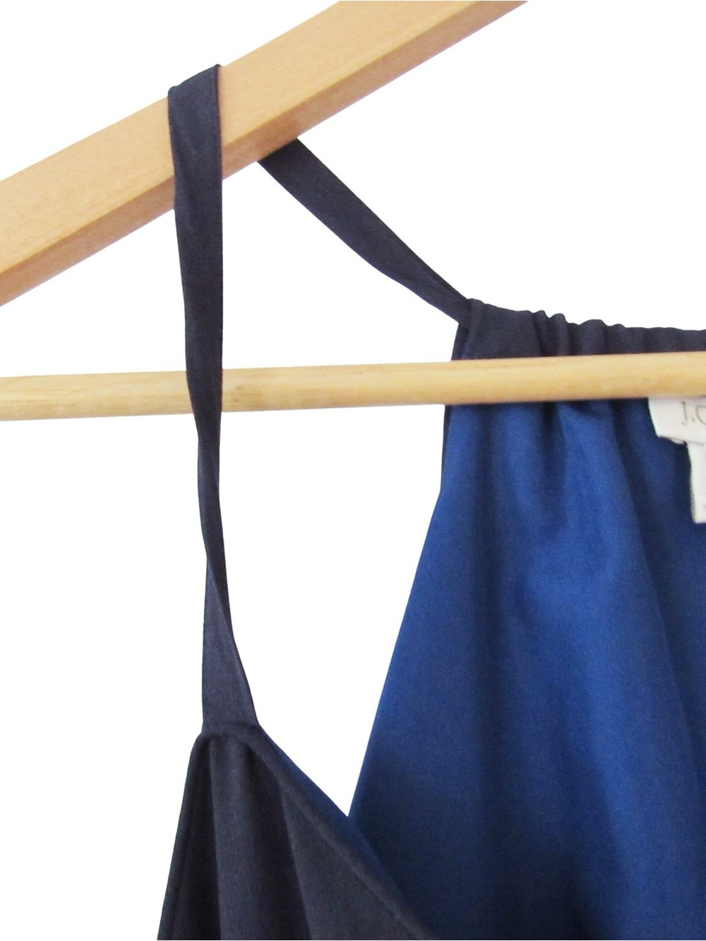 J Crew Factory Navy Blue White Maxi Dress 0 Tribal Print Sleeveless Halter Lined - Picture 4 of 12